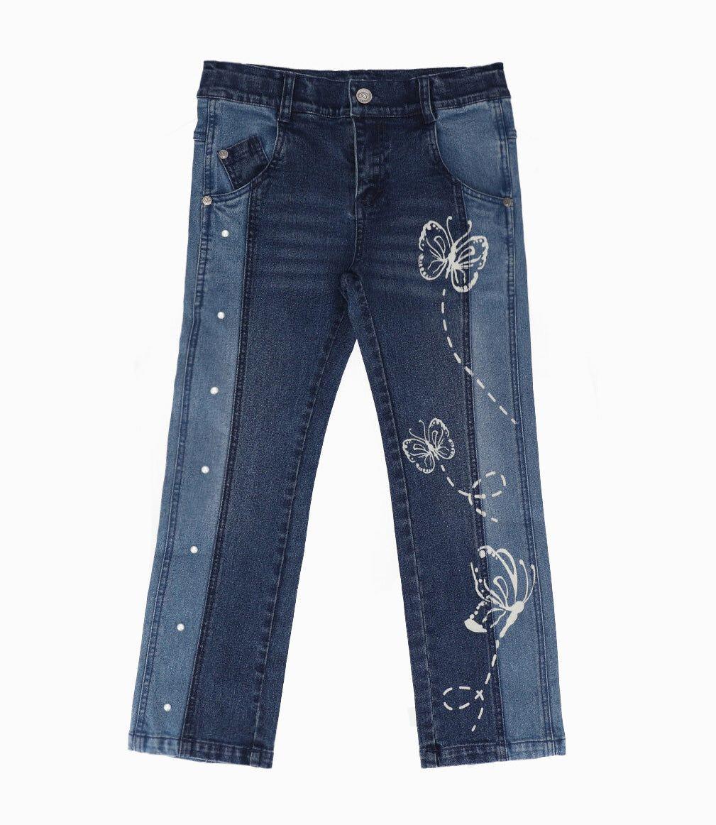 Jeans niña bicolor Azul Marino LIMONADA-0