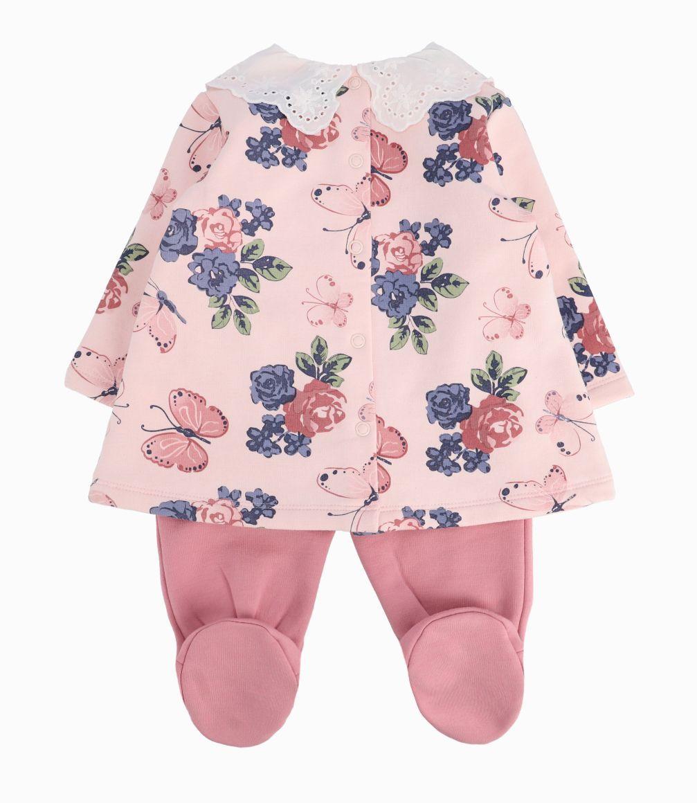 Conjunto Recién Nacida Con Mariposas Y Flores Limonada Palo Rosa-1