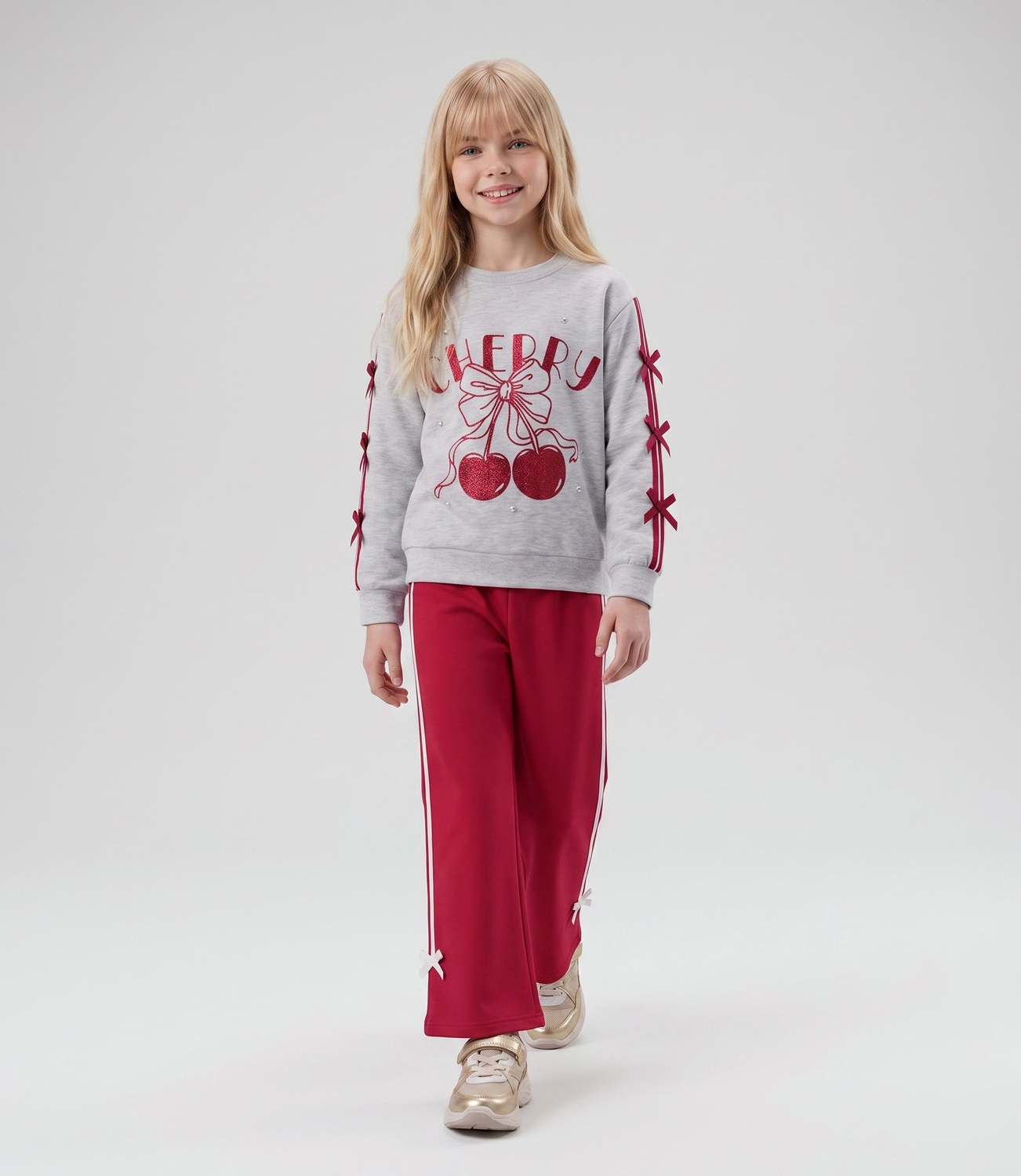 Conjunto polerón liviano y calza niña  L11221270788 frambues-0