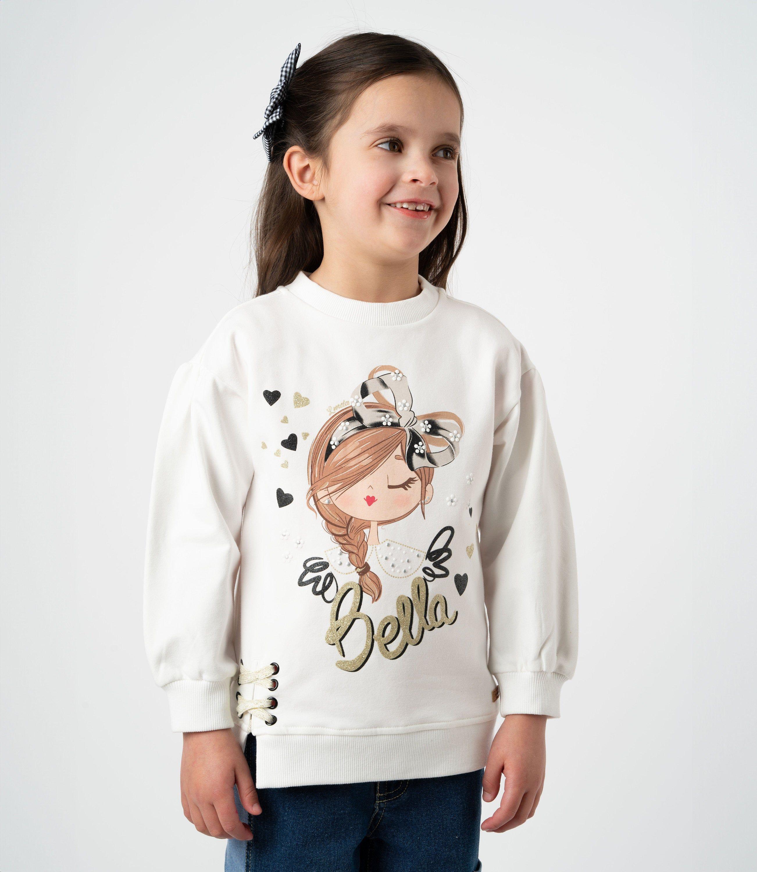 Polerón niña con estampado crudo Limonada-0