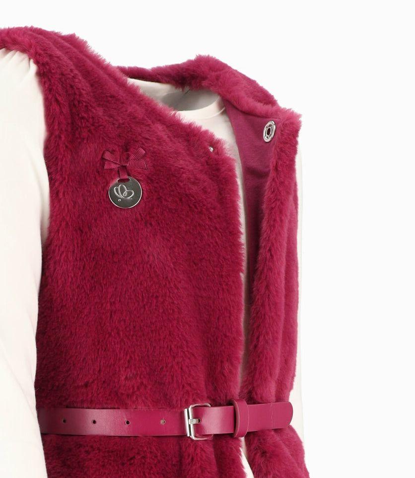 Conjunto niña de chaqueta, polera y calzas burdeo Limonada-2