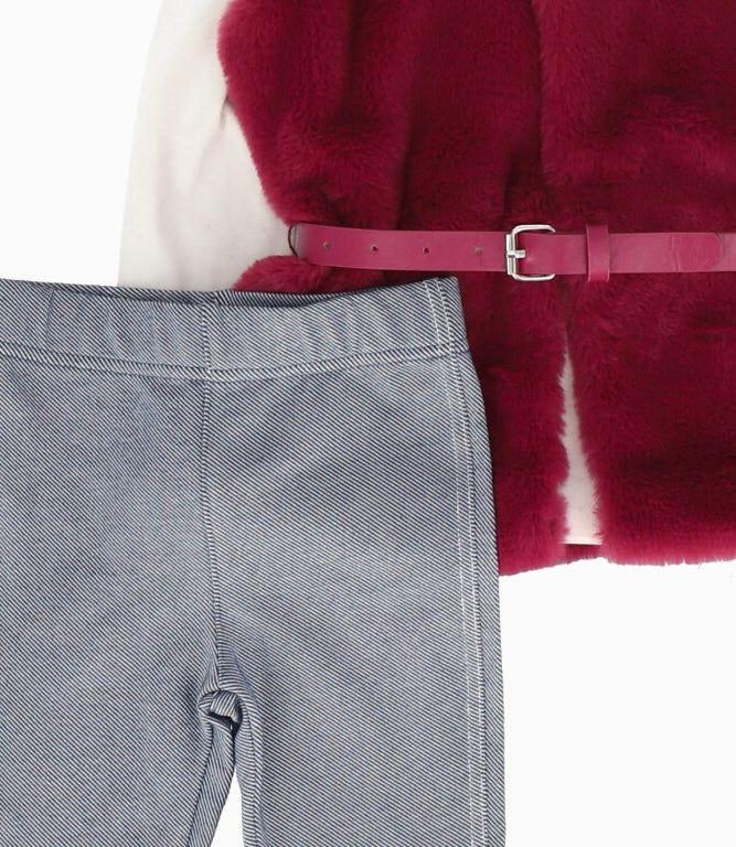 Conjunto niña de chaqueta, polera y calzas burdeo Limonada-3