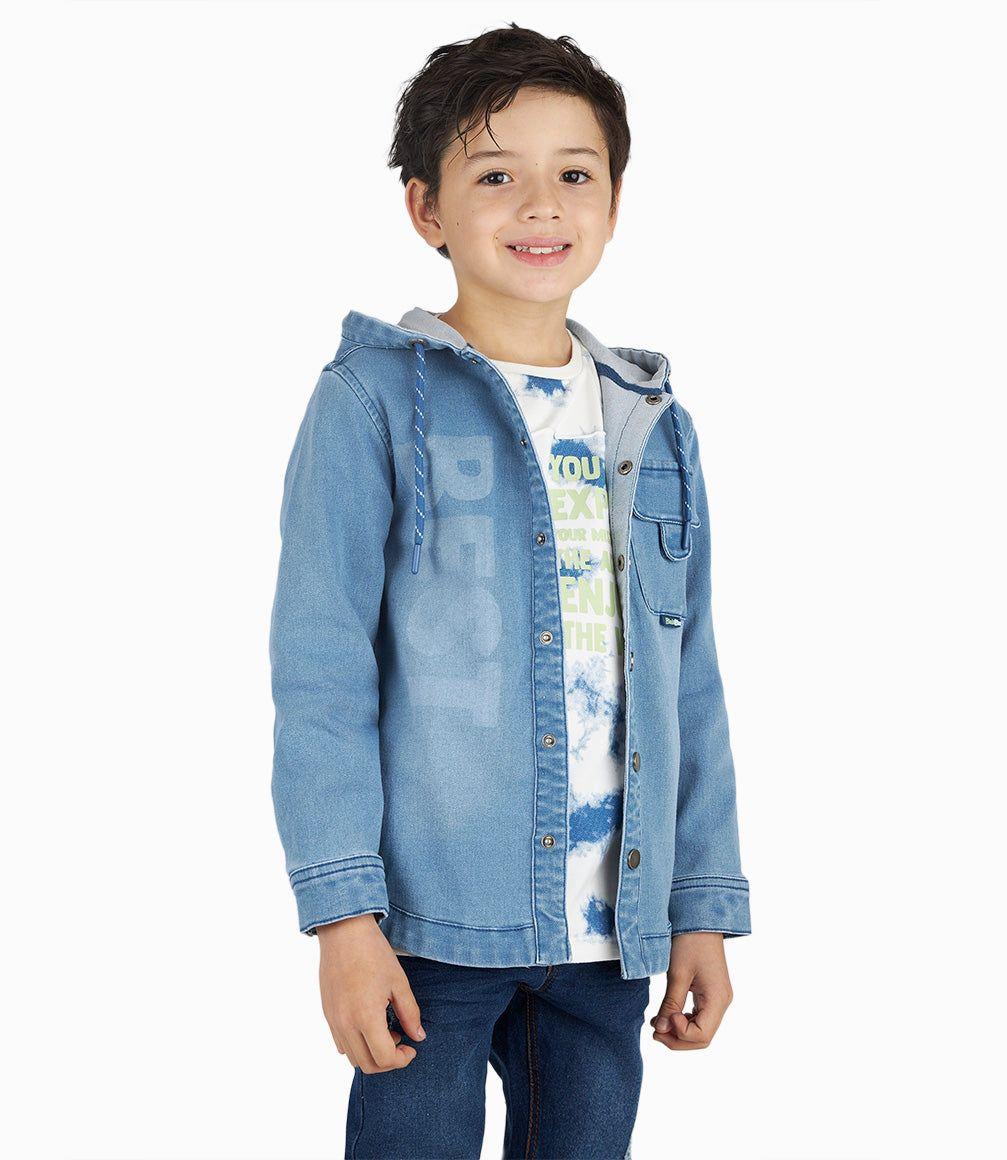 Camisa Niño Con Gorro Denim Celeste-5