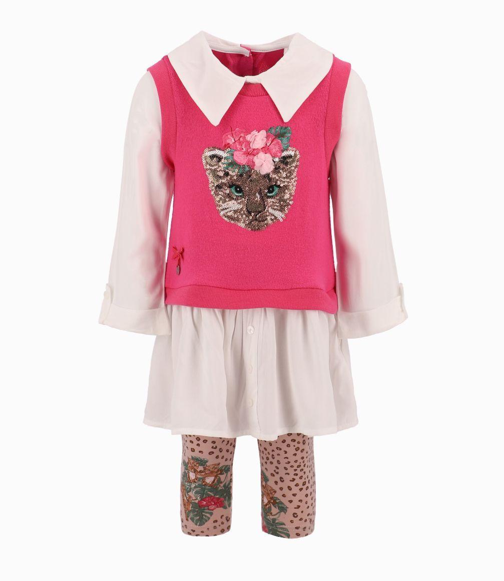 Conjunto Bebé Niña Con Leopardo Limonada Frutilla-0