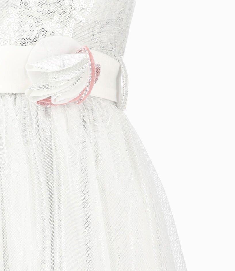 Vestido niña con tul crudo Limonada-3