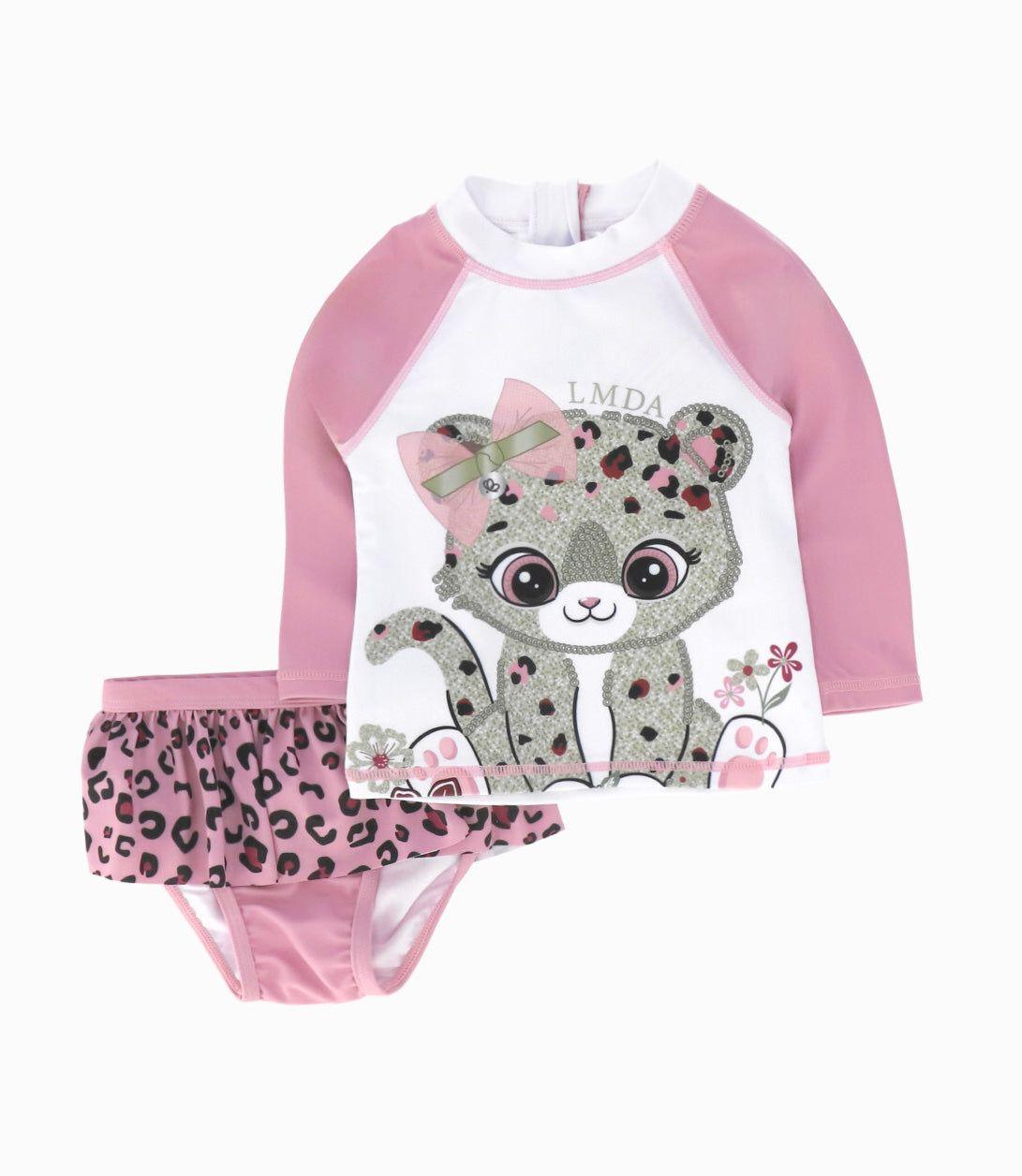 Traje de baño bebé animal print palo rosa Limonada-0