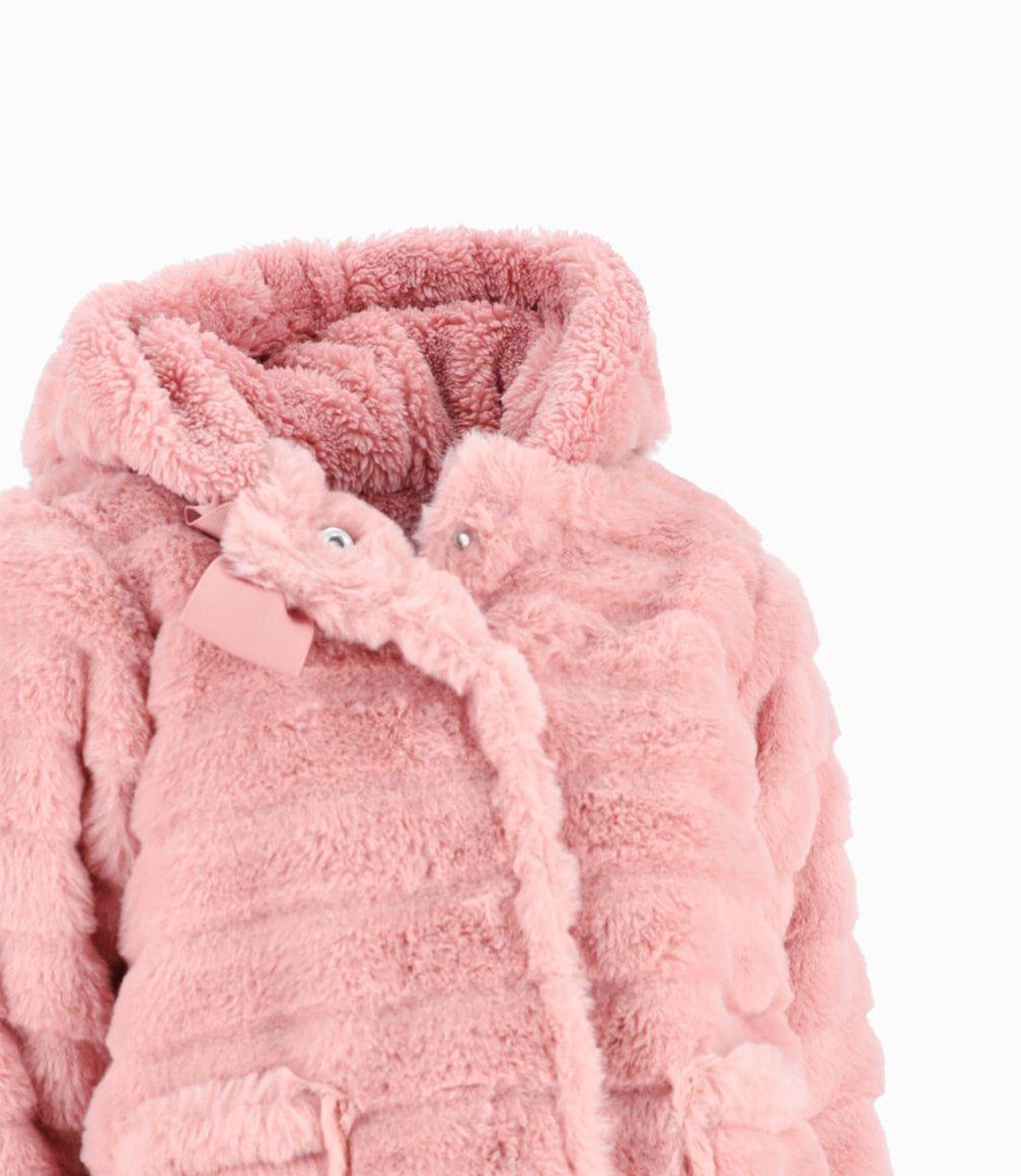 Chaqueta bebé acanalada palo rosa Limonada-3