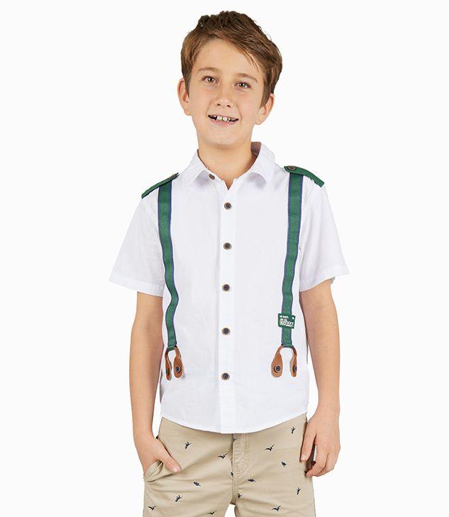 Camisa Niño Con Suspensores Blanco-0