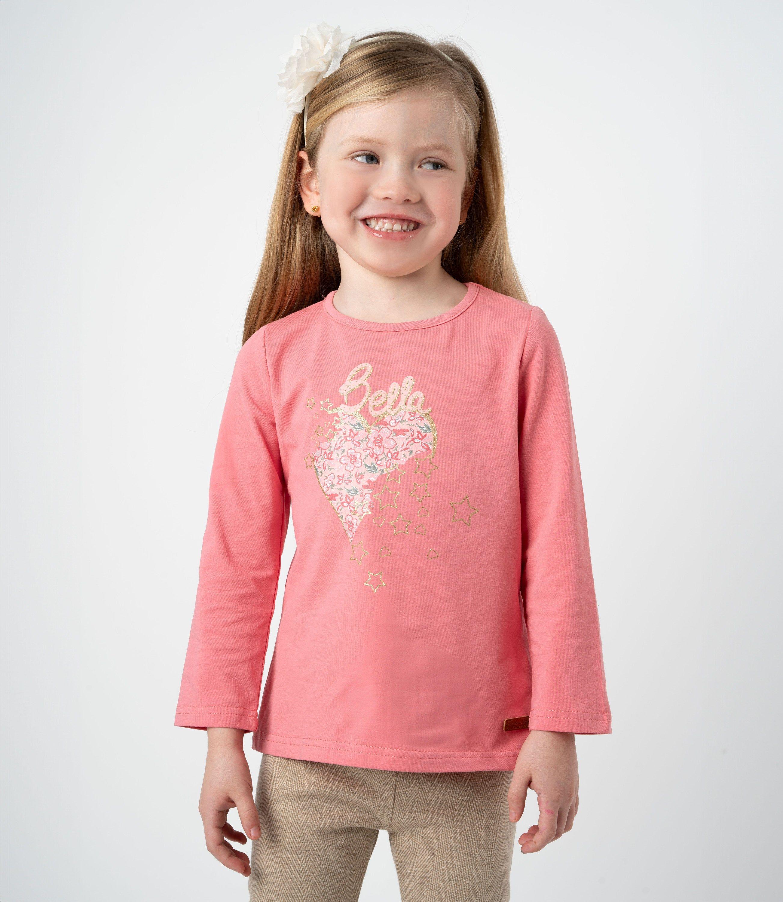 Polera manga larga niña con estampado coral Limonada-0