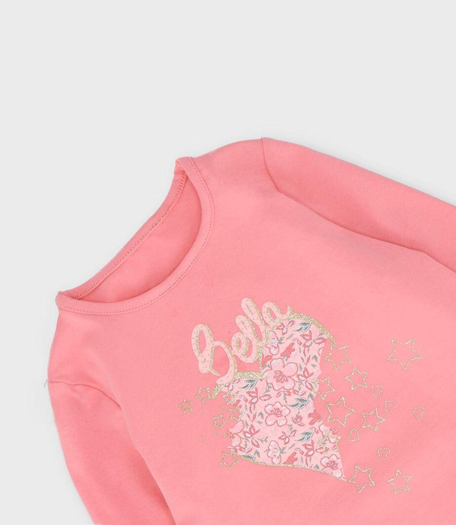 Polera manga larga niña con estampado coral Limonada-3