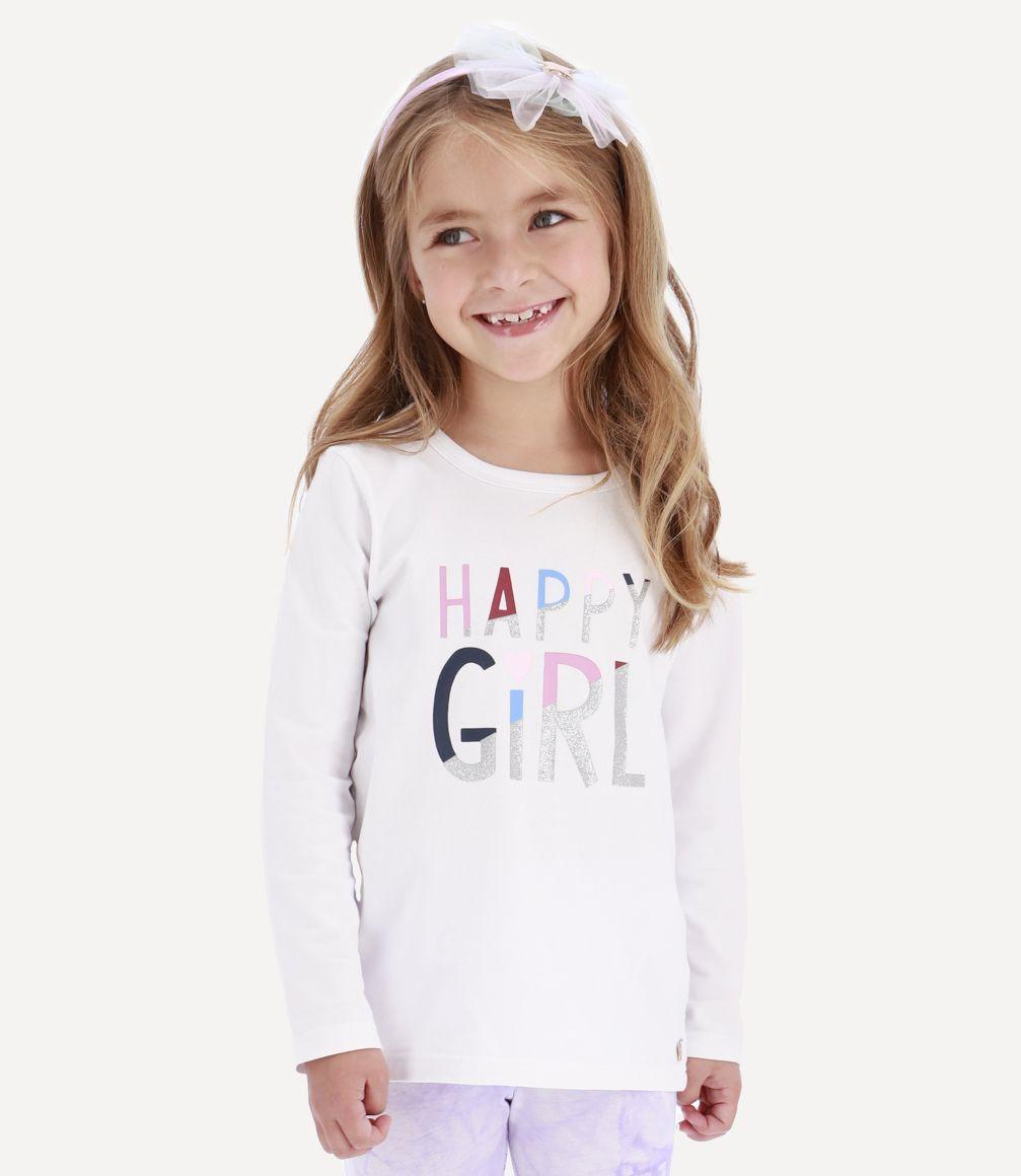 Polera Happy Girl Niña Blanco 4 Kids-0
