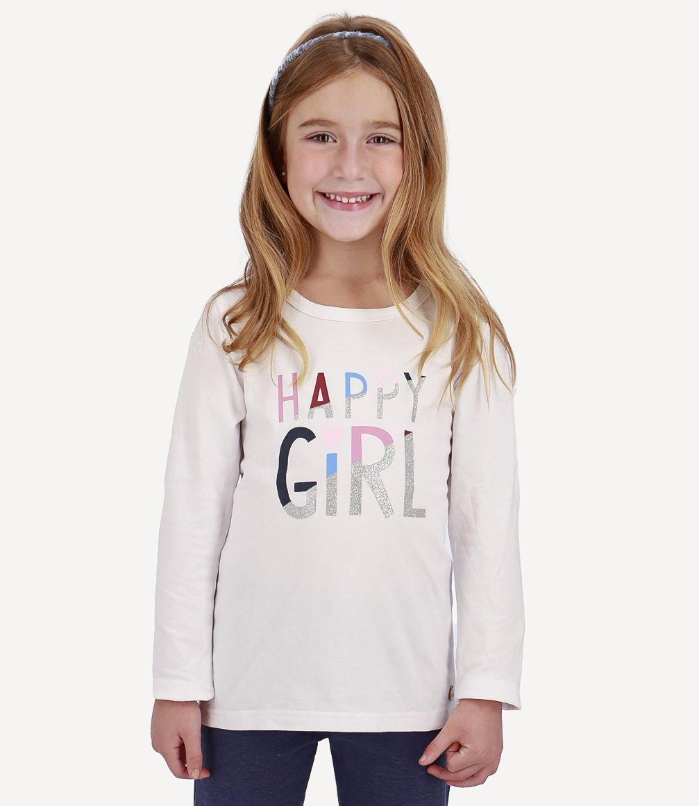 Polera Happy Girl Niña Blanco 4 Kids-1