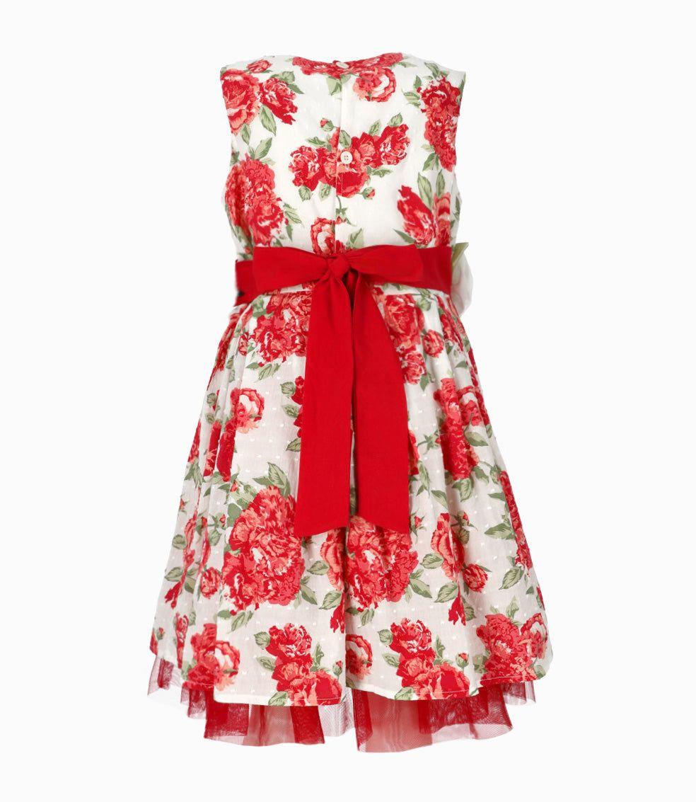 Vestido niña con lazo rojo Limonada-2