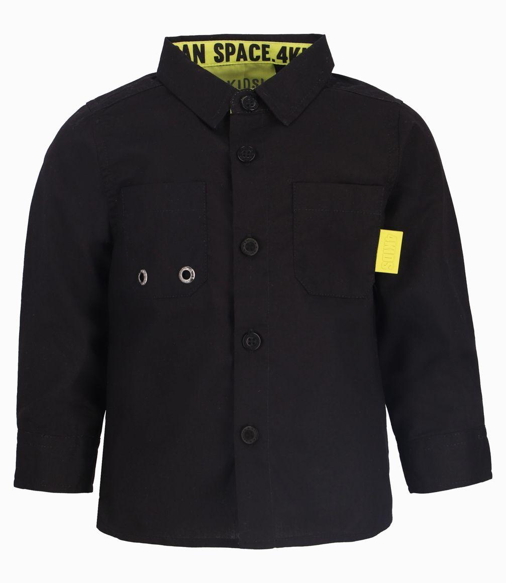 Camisa Popelín Bebé Niño 100% Algodón Negro 4 Kids-1