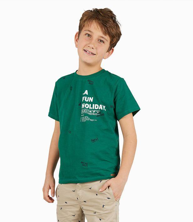 Polera Niño Básica Verde-1