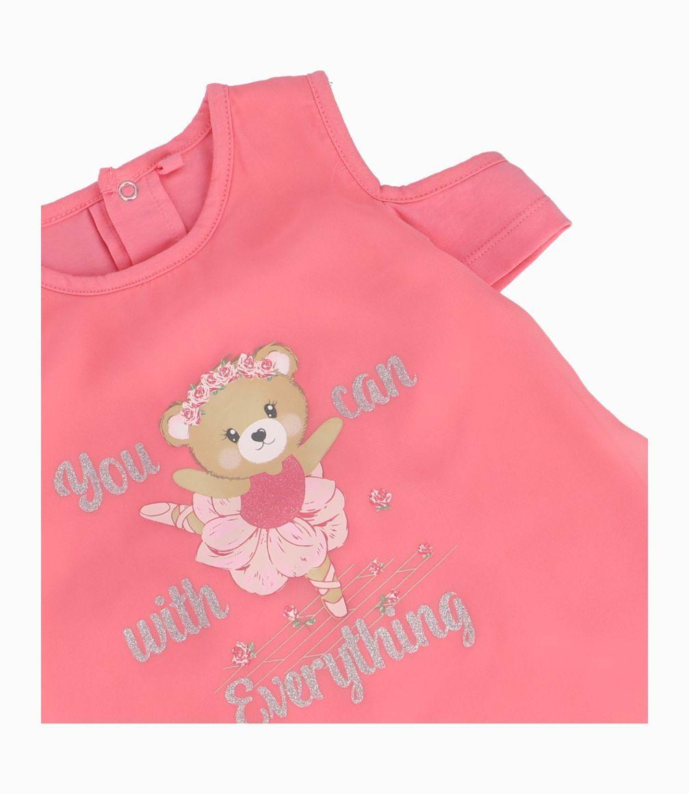 Conjunto Con Hombros Abiertos Bebé Niña Coral Limonada-2