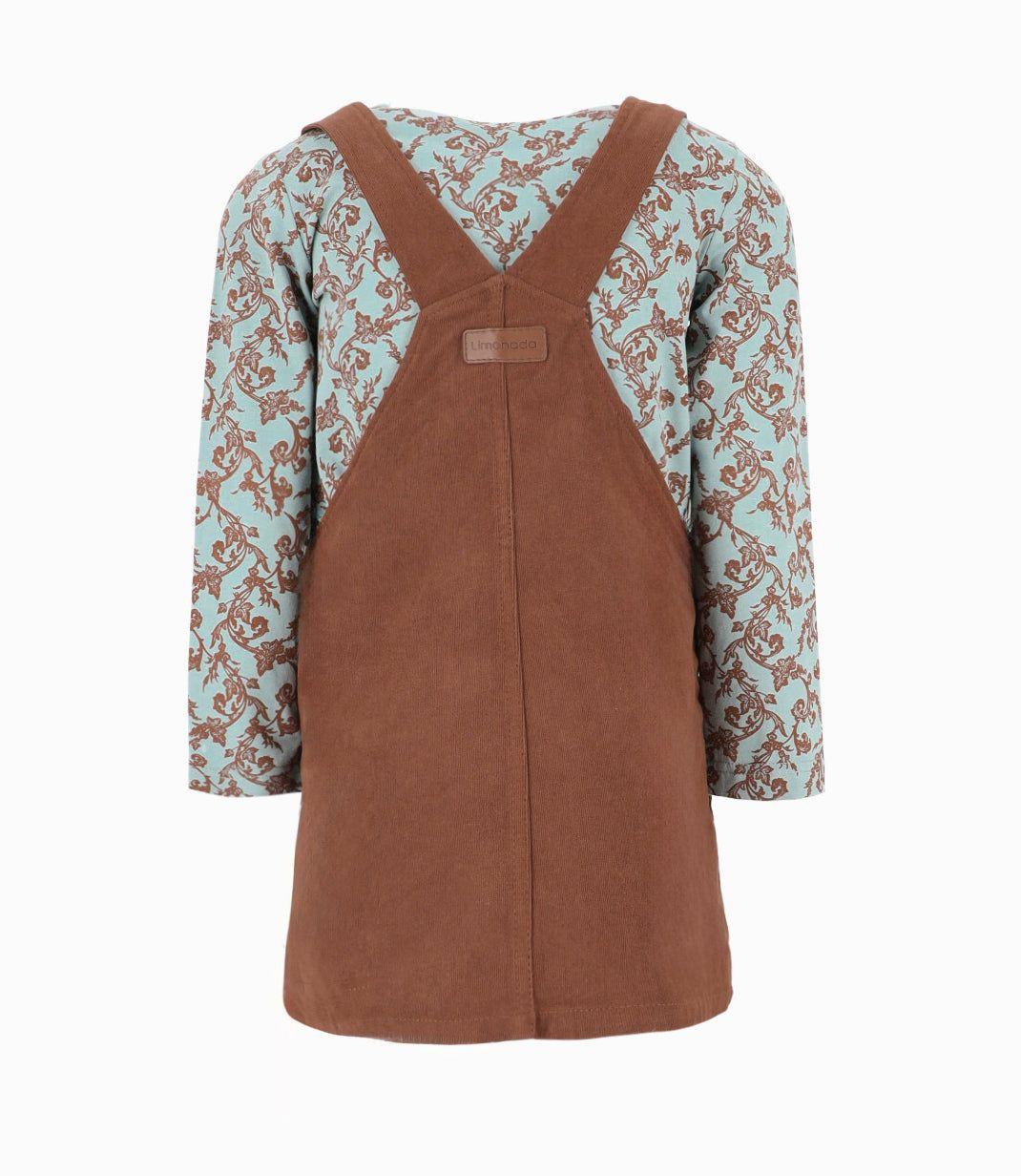 Vestido niña de cotelé café Limonada-1