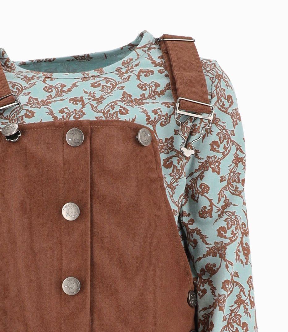 Vestido niña de cotelé café Limonada-2