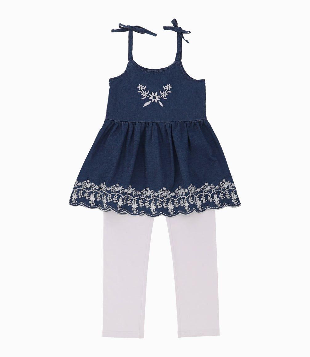 Conjunto Niña De Vestido Y Calzas-9