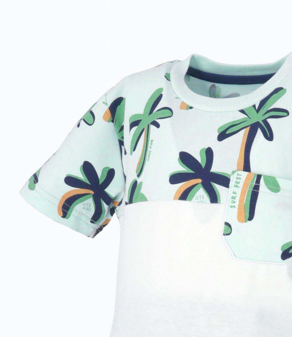 Conjunto bebé con palmeras azul 4 Kids-2
