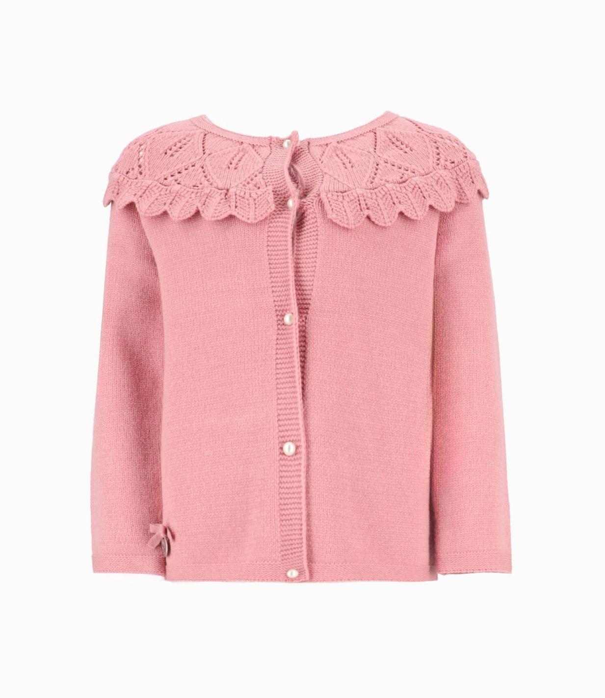 Chaleco niña con vuelos palo rosa Limonada-0