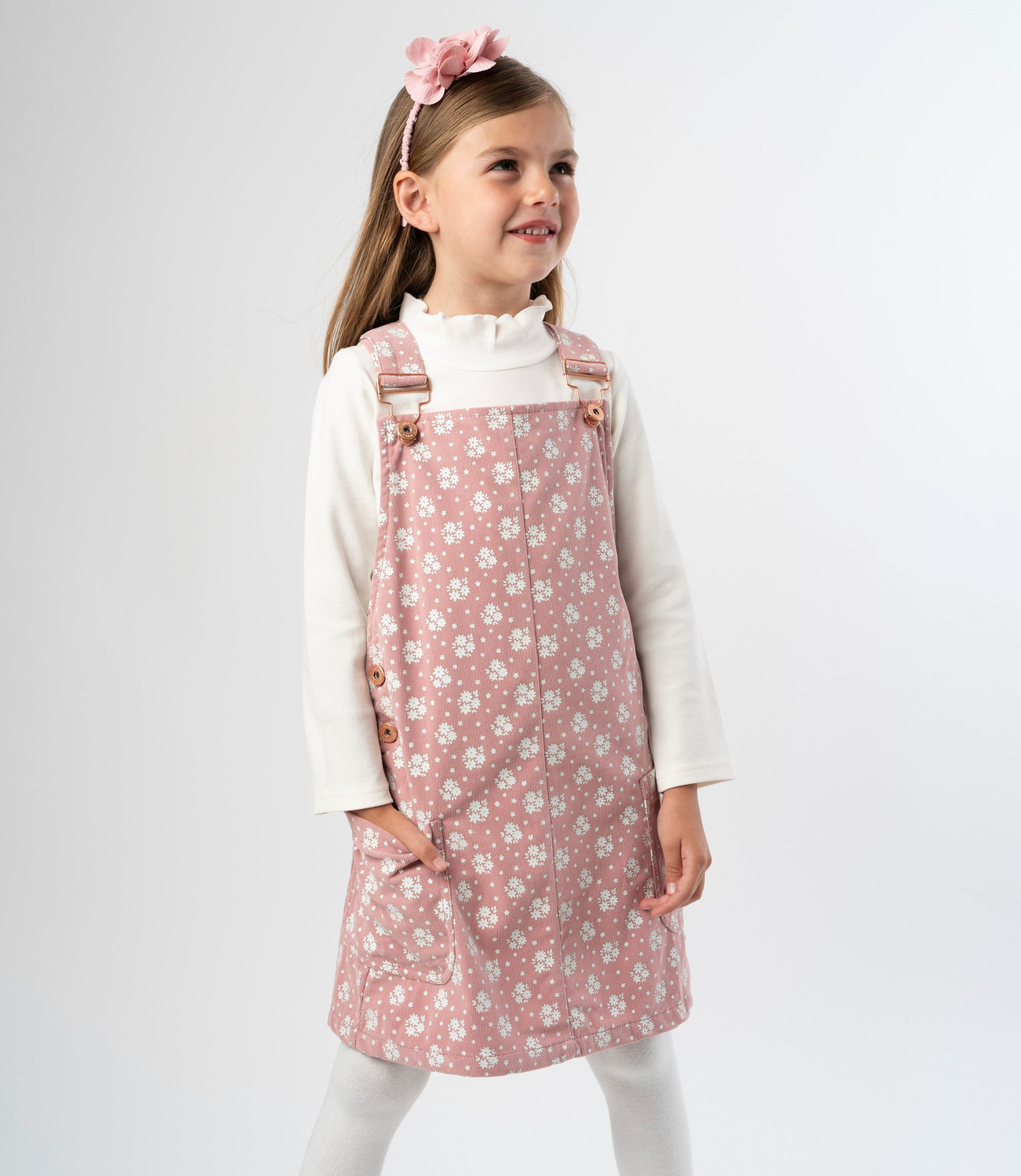 Jardinera niña jumper rosado 4 Kids-1