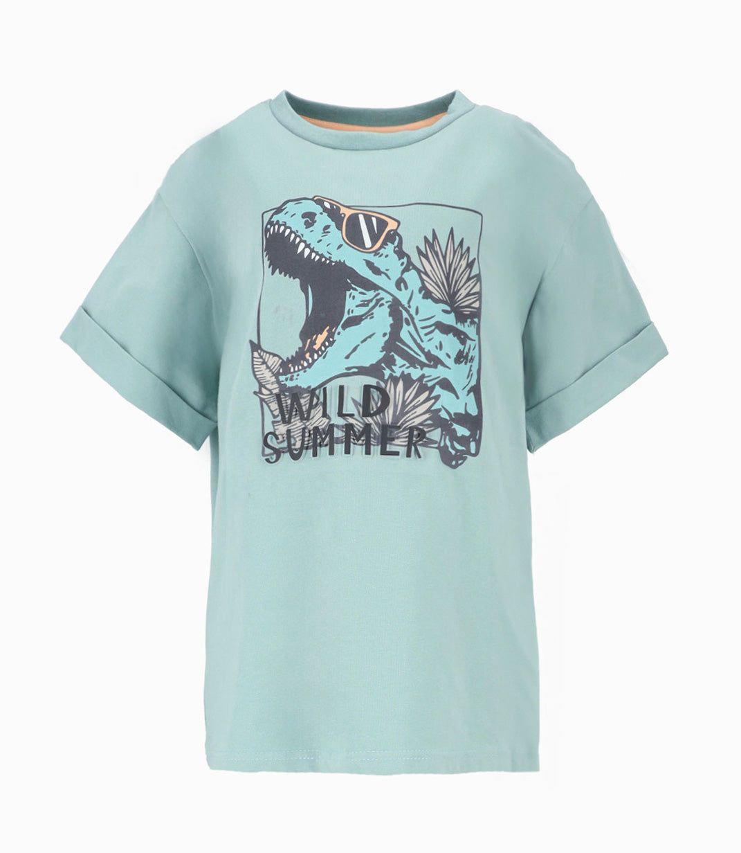 Polera manga corta niño wild summer verde 4 Kids-1