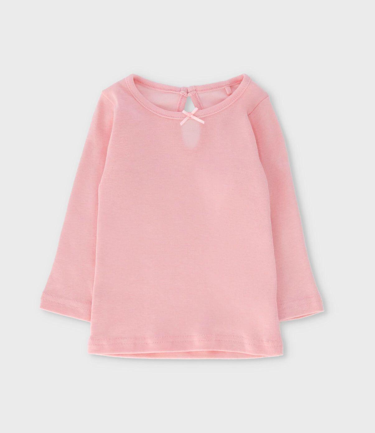 Polera manga larga bebé básica 2 unidades rosado Limonada-1