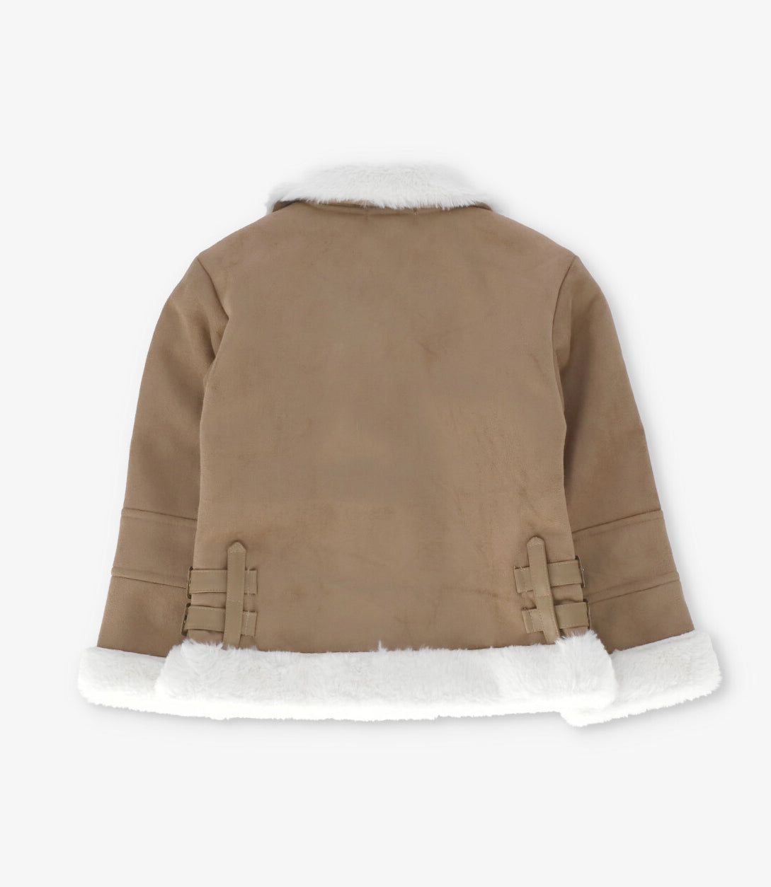 Chaqueta niña aviadora de gamuza chocolate Limonada-3