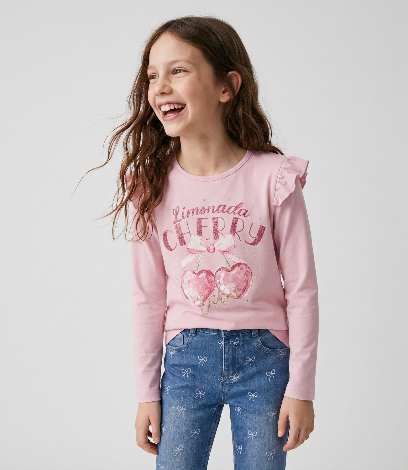 Polera manga larga niña  L11011270702 rosado Limonada-0
