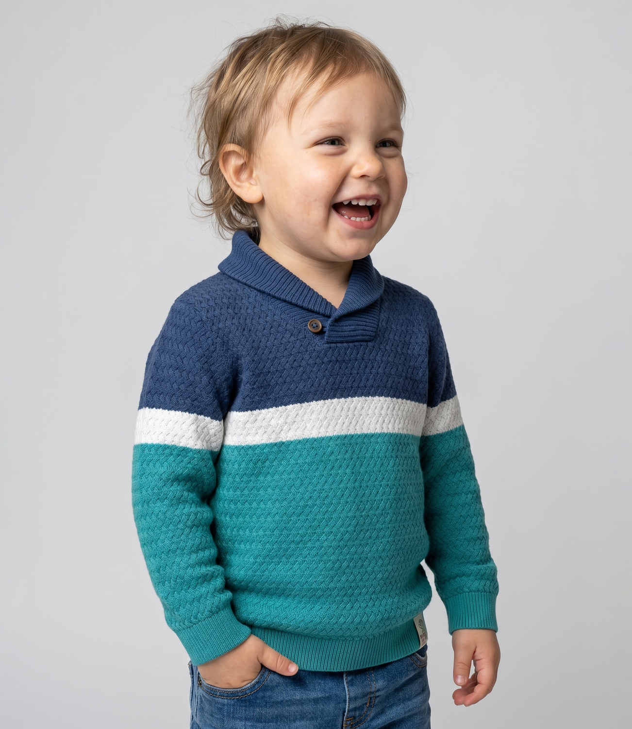 Chaleco bebé tejido B12061270159 azul marino Black and blue-0
