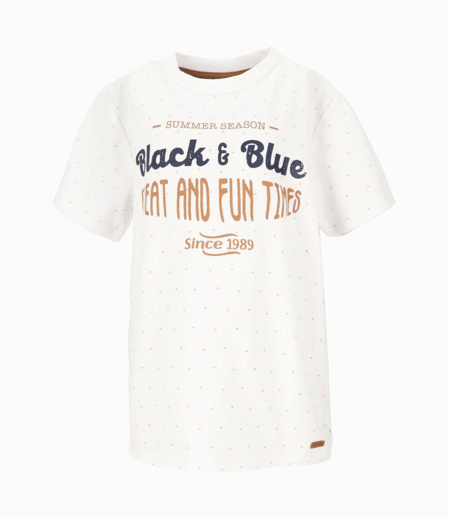 Polera manga corta niño con diseño blanco Black and Blue-1