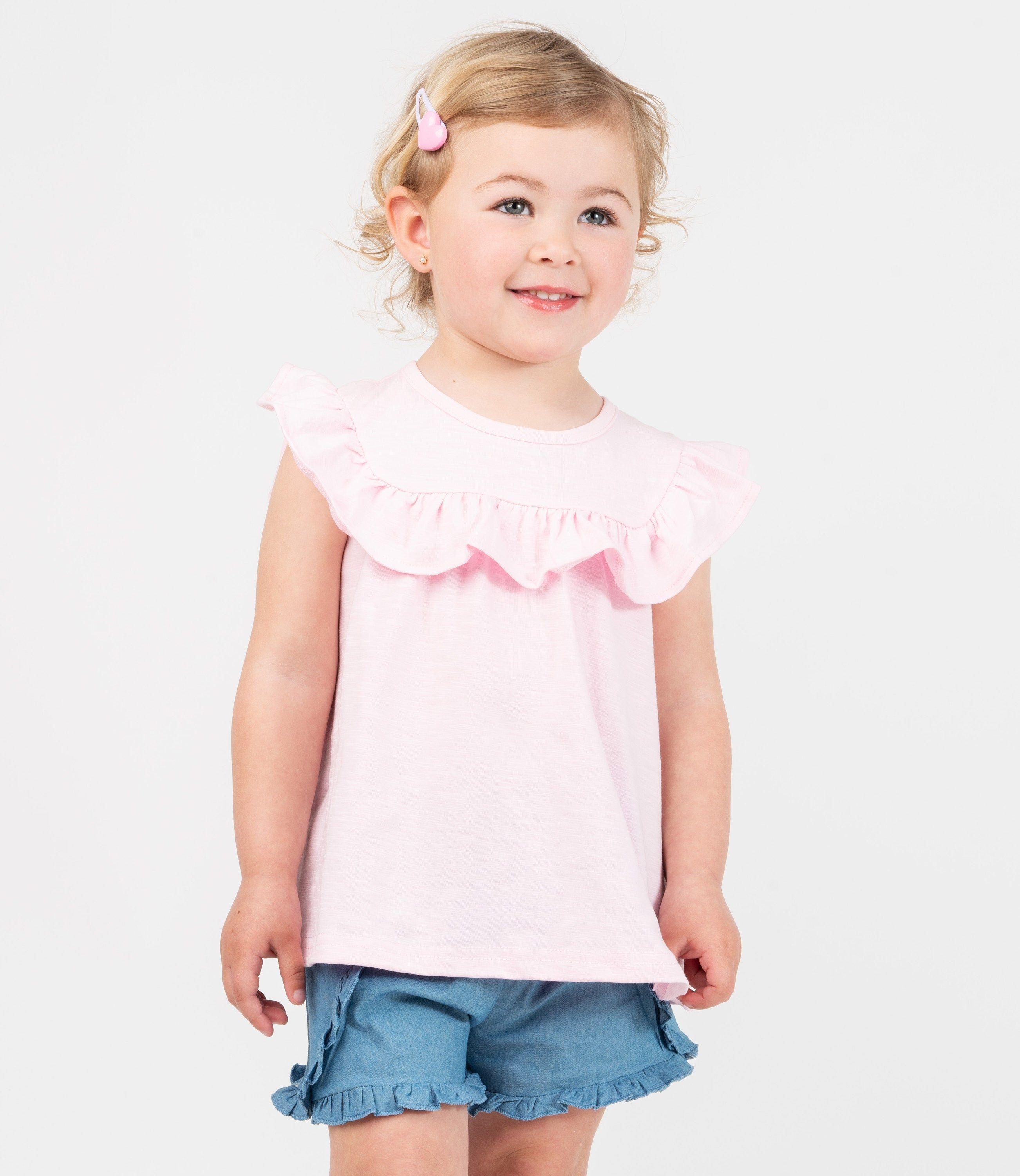 Conjunto bebé con vuelos rosado 4 Kids-0