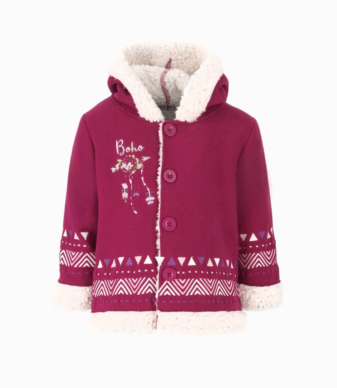 Chaqueta bebé con estampado burdeo Limonada-0
