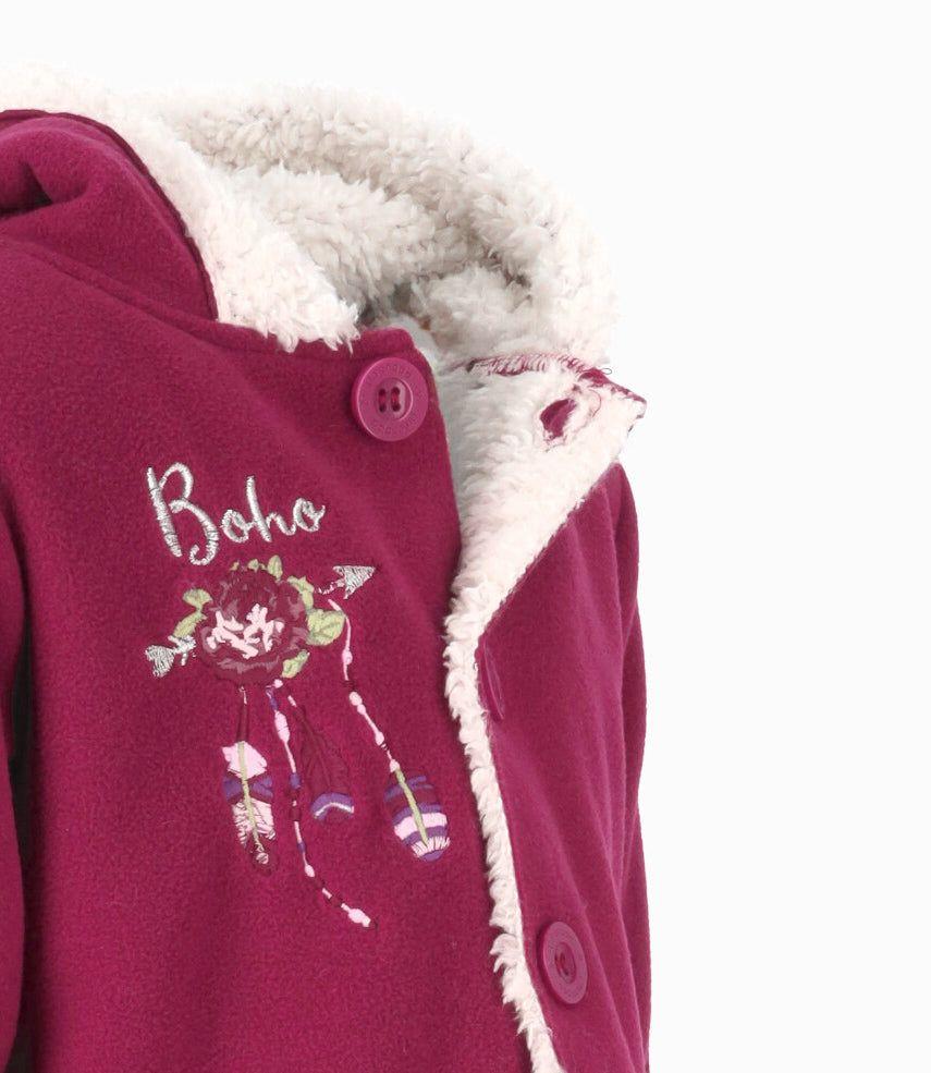 Chaqueta bebé con estampado burdeo Limonada-2