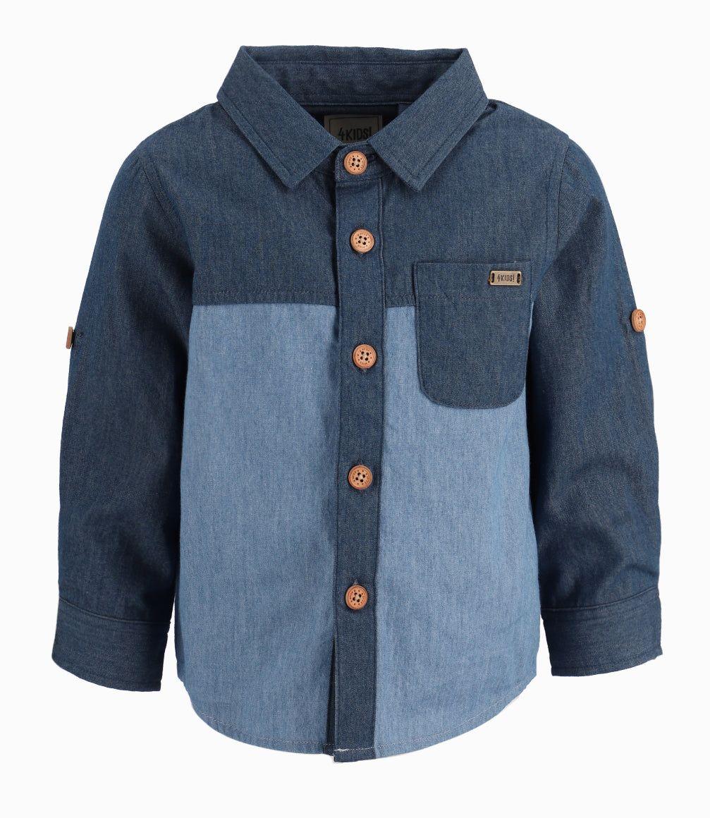 Camisa Bebé Niño Básica Denim Azul 4 Kids-10