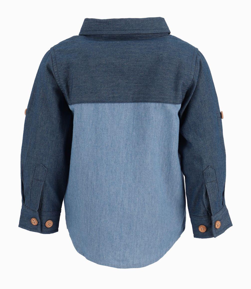 Camisa Bebé Niño Básica Denim Azul 4 Kids-16