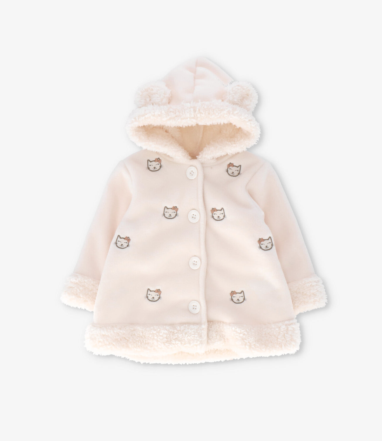 Chaqueta recién nacida con gatos crudo Limonada-0