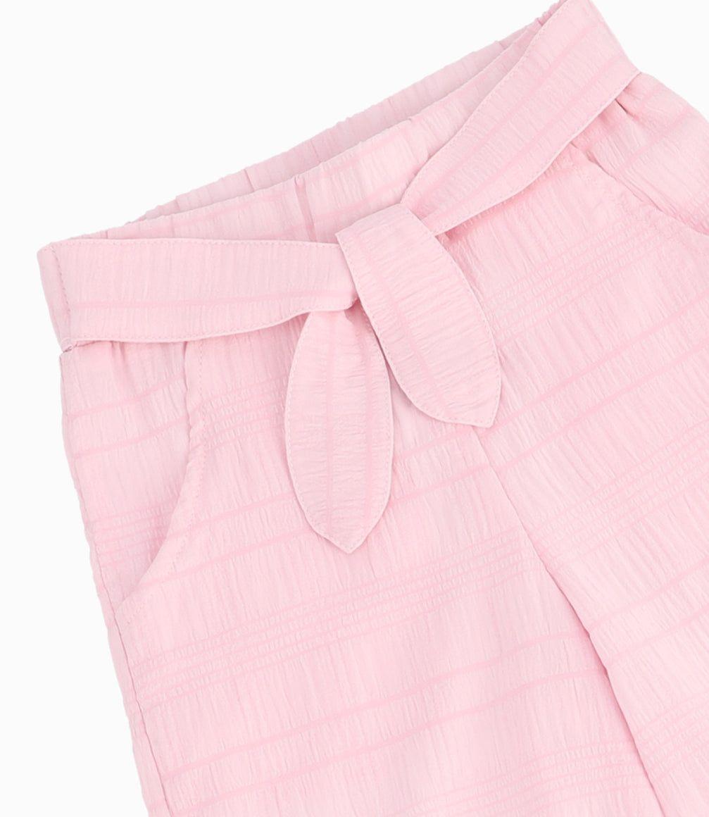 Pantalón Niña Con Textura Rosado-9