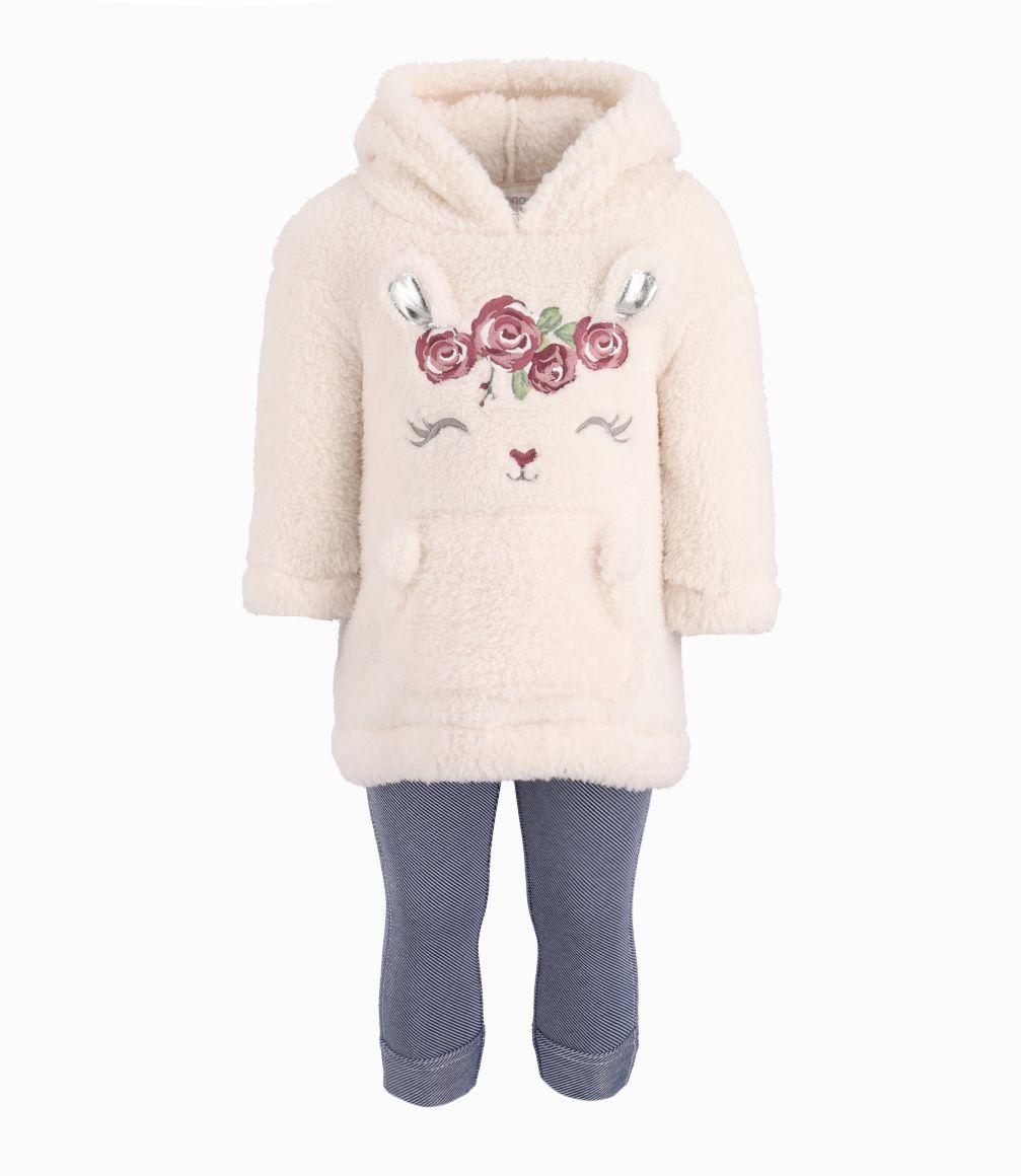 Conjunto Bebé Niña De Polerón Y Calzas Limonada Crudo-0