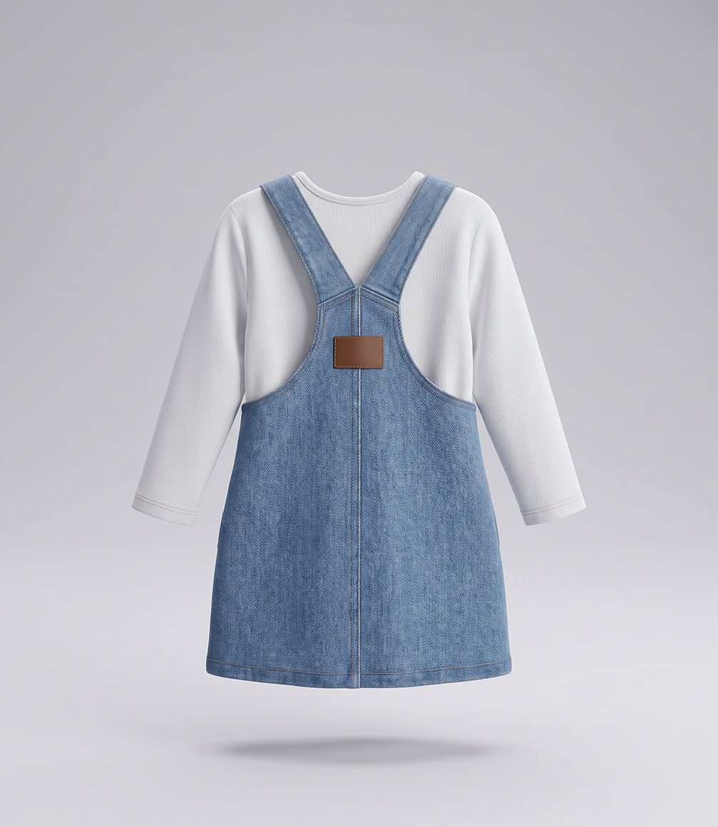 Vestido sin manga con polera niña  F11131270374 denim  4Kids-2