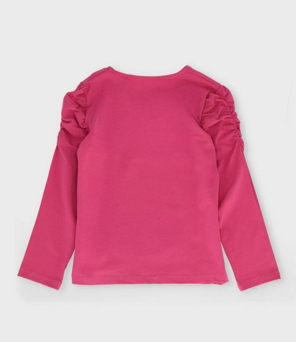 Polera manga larga niña con conejo carmín Limonada-1