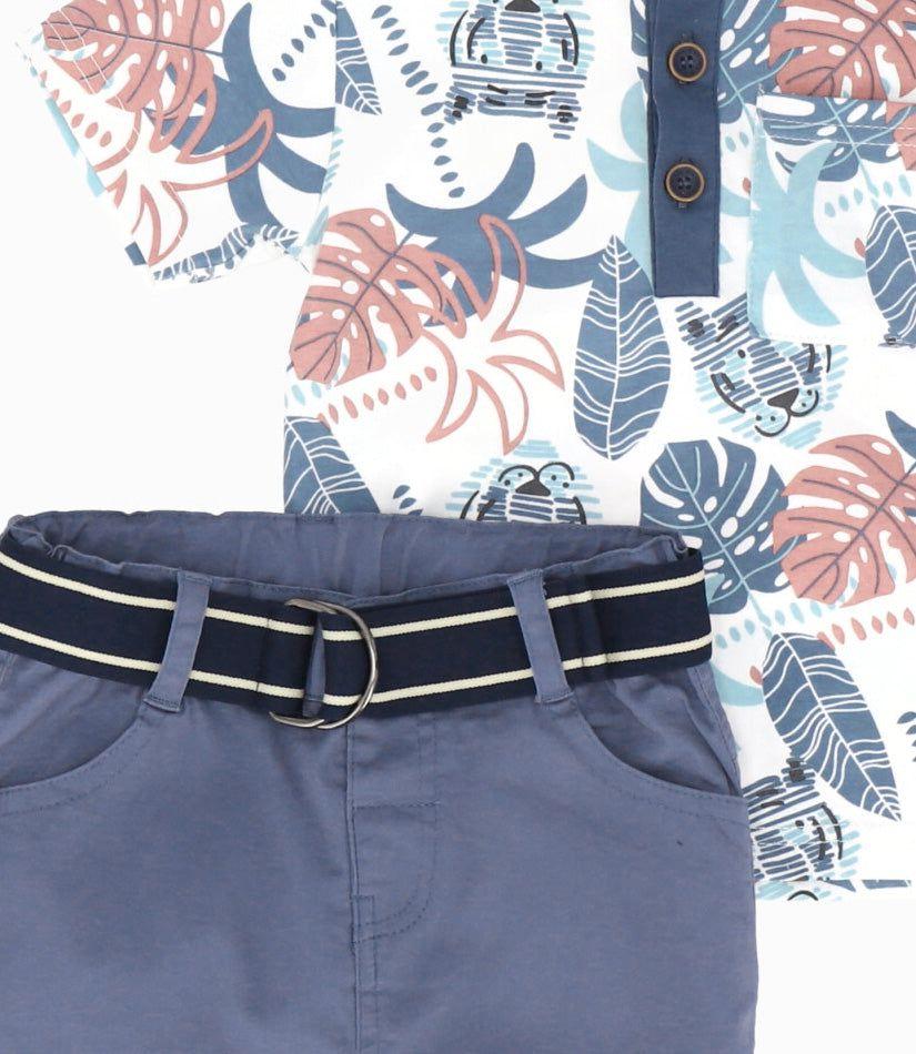 Conjunto bebé con palmeras azul Black and Blue-3