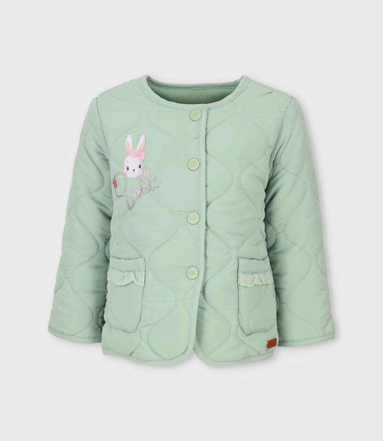 Chaqueta bebé floreada verde Limonada-0