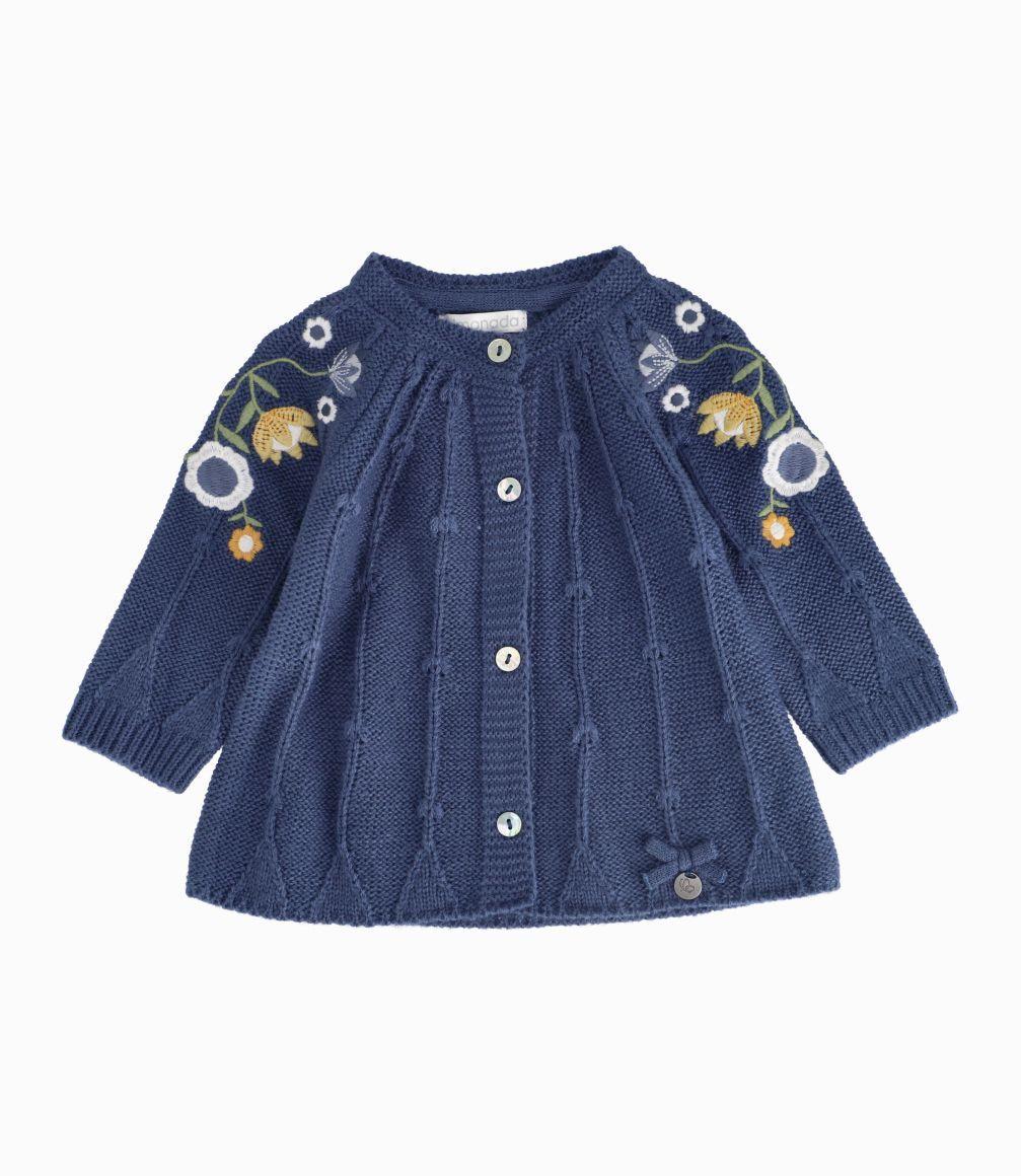 Chaleco Con Caída Amplia Recién Nacida Azul Marino Limonada-0