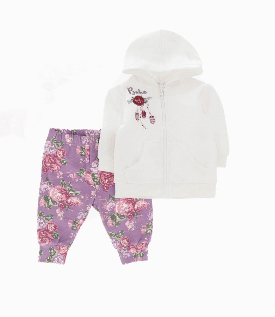 Conjunto buzo recién nacida boho morado Limonada-0