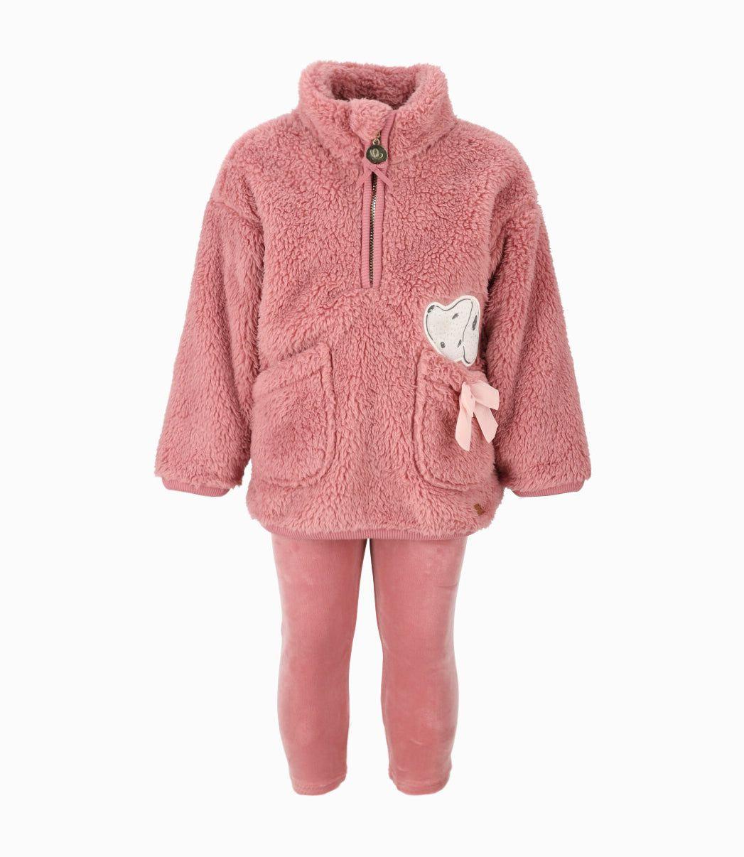 Conjunto bebés de polar y calzas coral Limonada-0