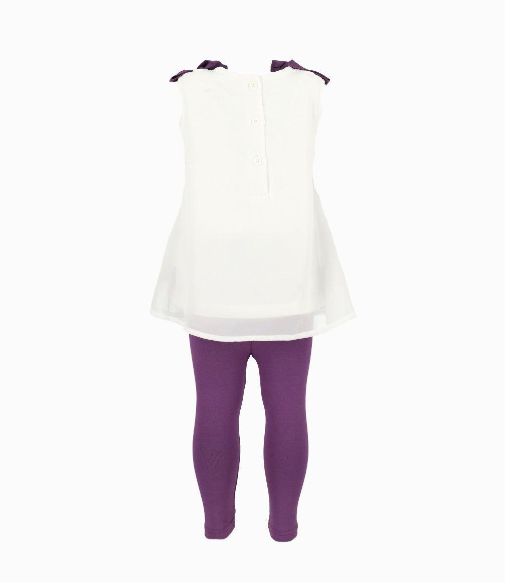 Conjunto bebé de vestido y calzas uva Limonada-1