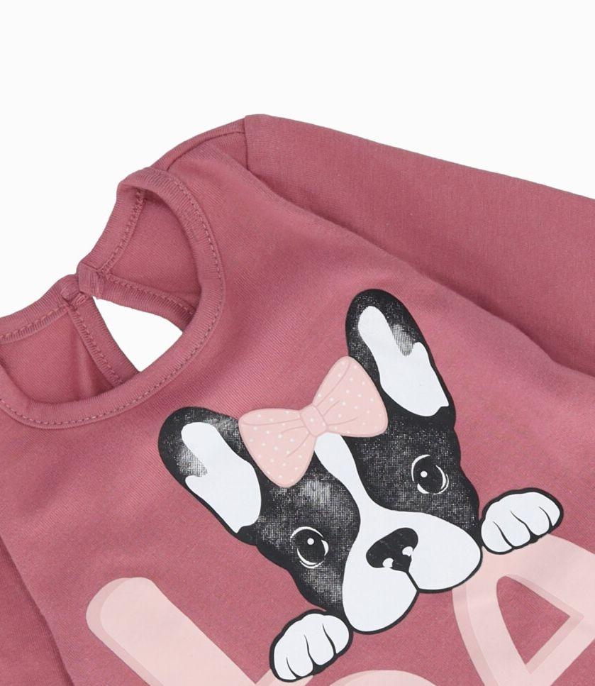 Polera bebés con perrito coral Limonada-2