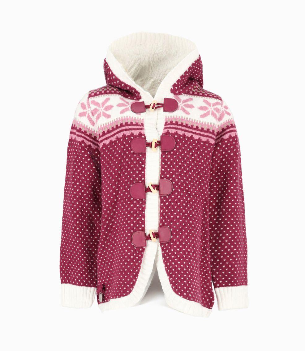 Chaleco niña con corazones burdeo Limonada-0